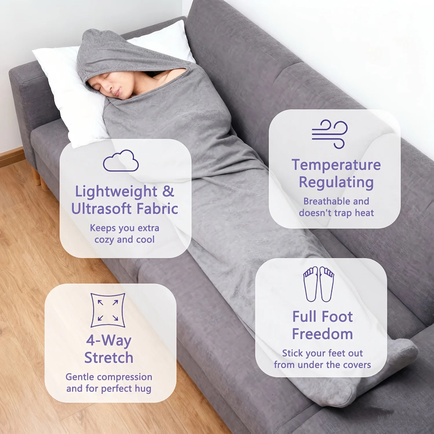 Heavyweight Wearable Blanket with Hood